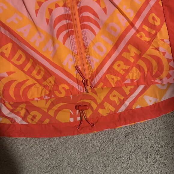 Farm Rio x Adidas XS Myshelter Windbreaker Long Jacket Soccer Brazil Pink Red - Picture 13 of 15